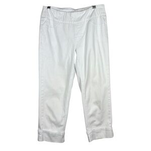 Soft Surroundings White Pull On Cropped Pants Size XS